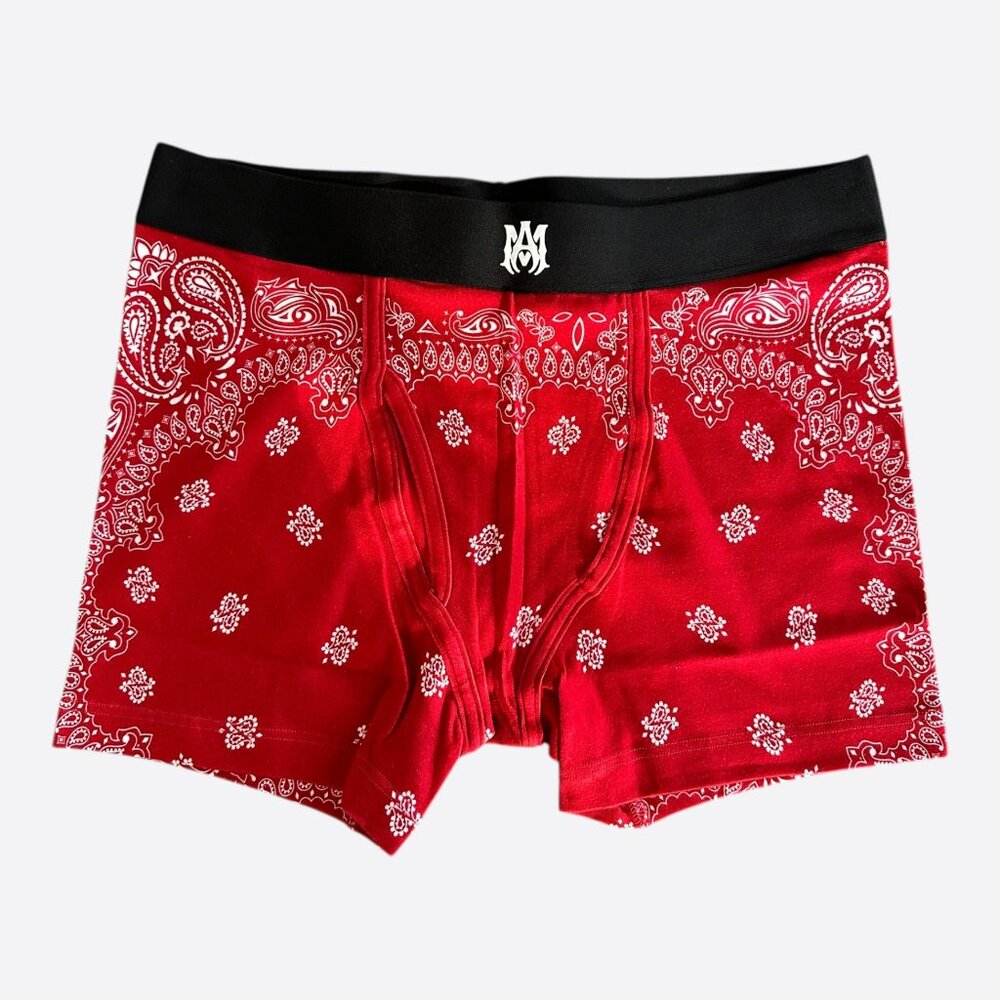 Amiri Red & White Bandana MA Logo Boxershorts